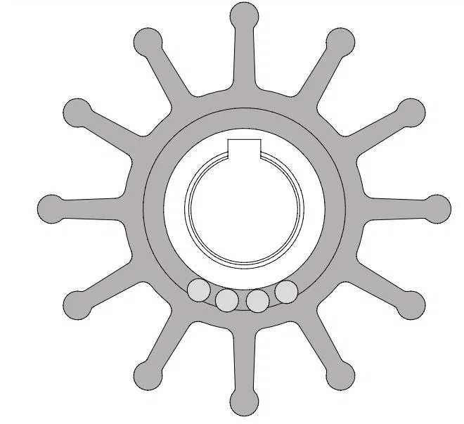 09-701B-1 – JOHNSON PUMP Water Pump Impeller, Used With Volvo Penta Outboard Engine/ Yamaha Outboard Engine/ Commande...